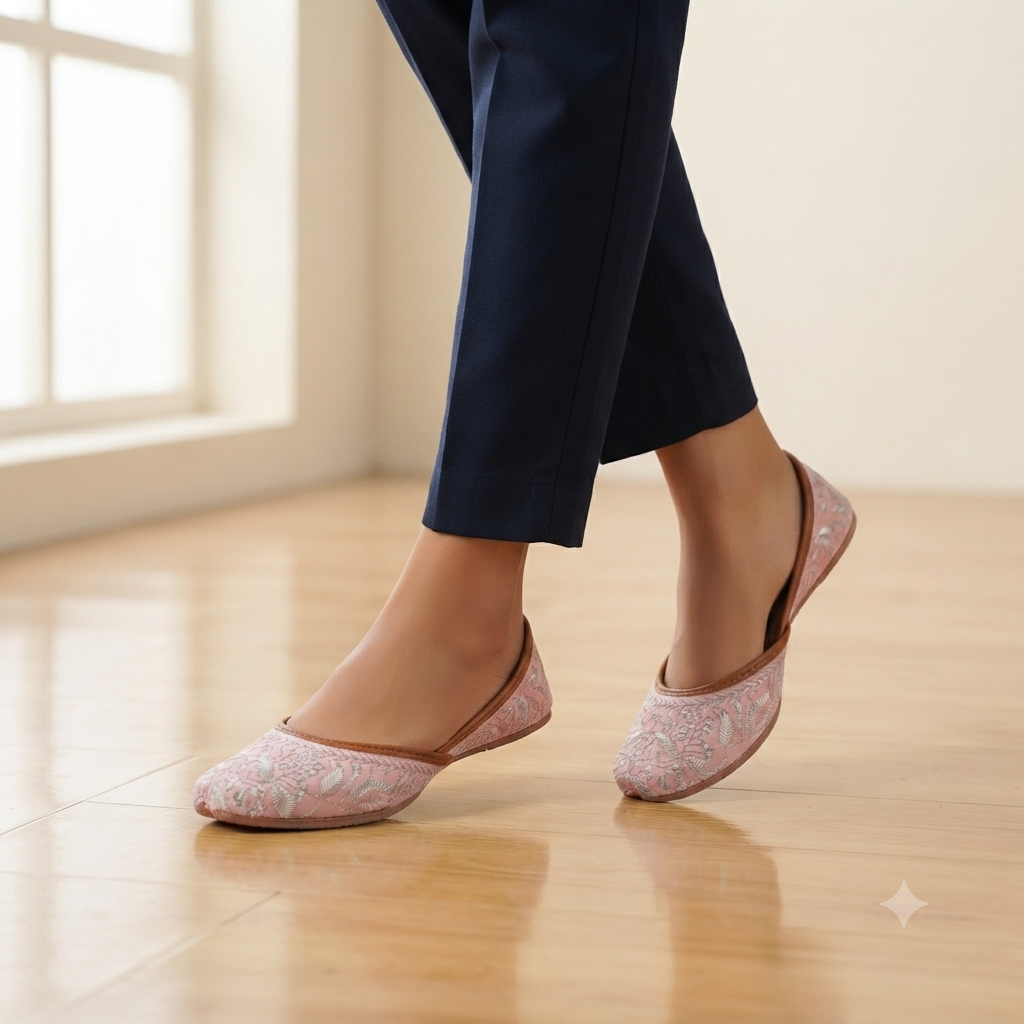 Handcrafted Multicolored & Textured Ethnic Slip-On Juttis 