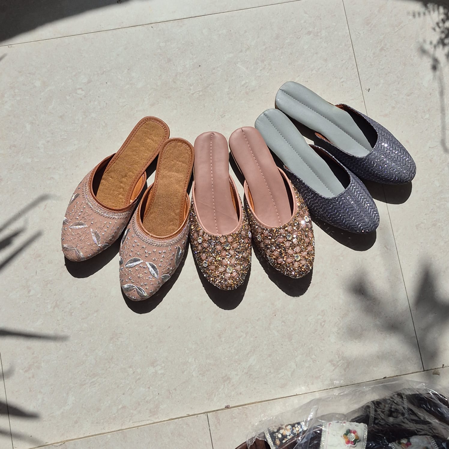 Dhivija Collections Multicolour Thread Work Ethnic Mules – Handcrafted Traditional Juttis