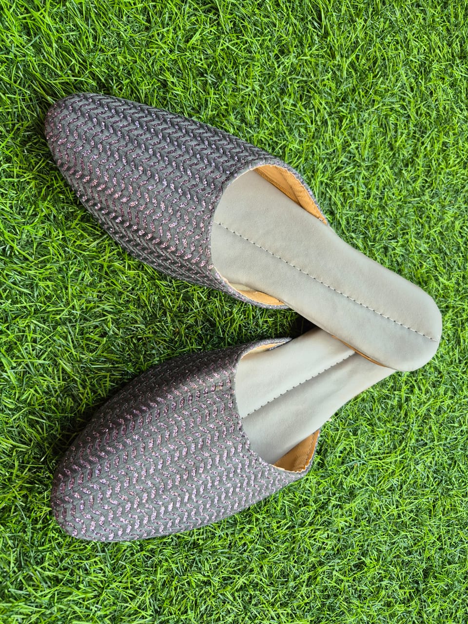 Shimmer Textured Mules