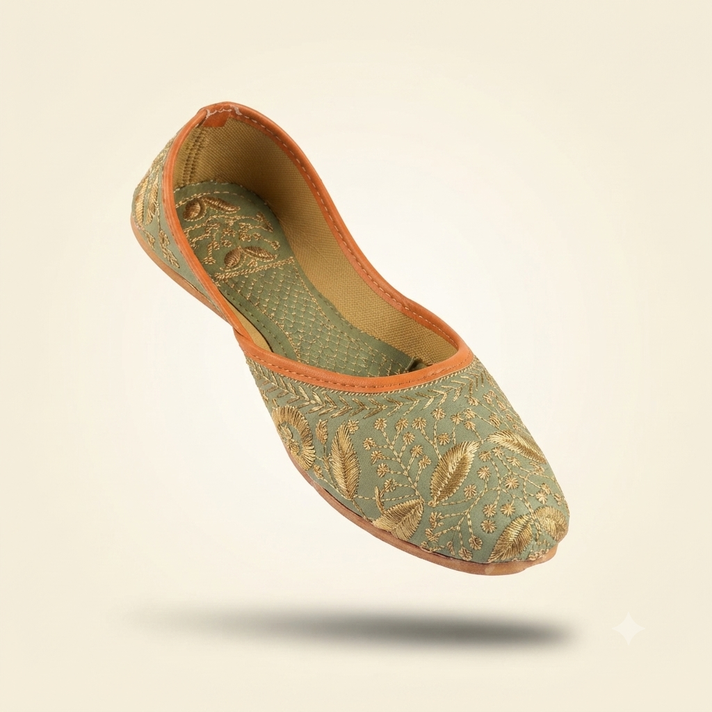 Traditional Embroidered & Glossy Slip-On Juttis / Ethnic Mojris