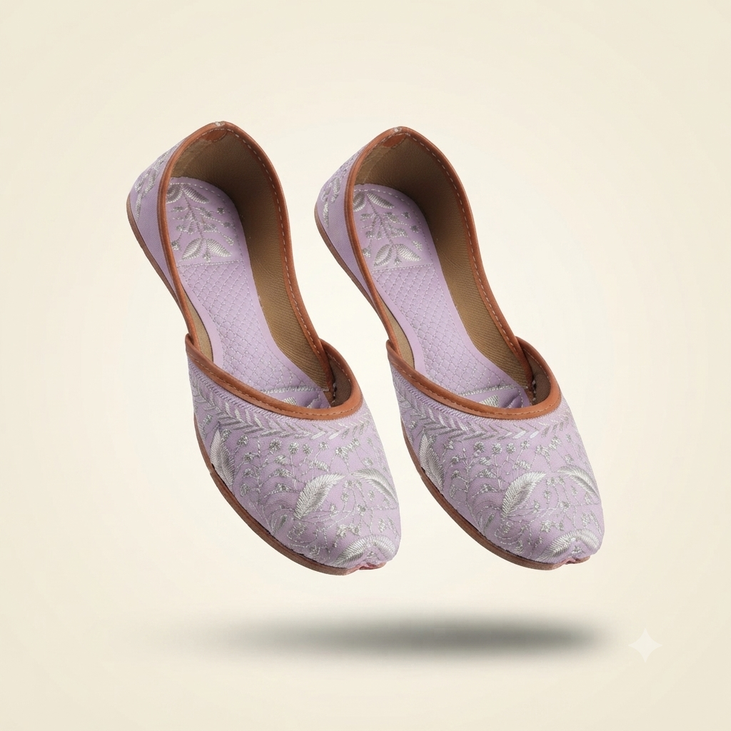 Traditional Embroidered & Glossy Slip-On Juttis / Ethnic Mojris