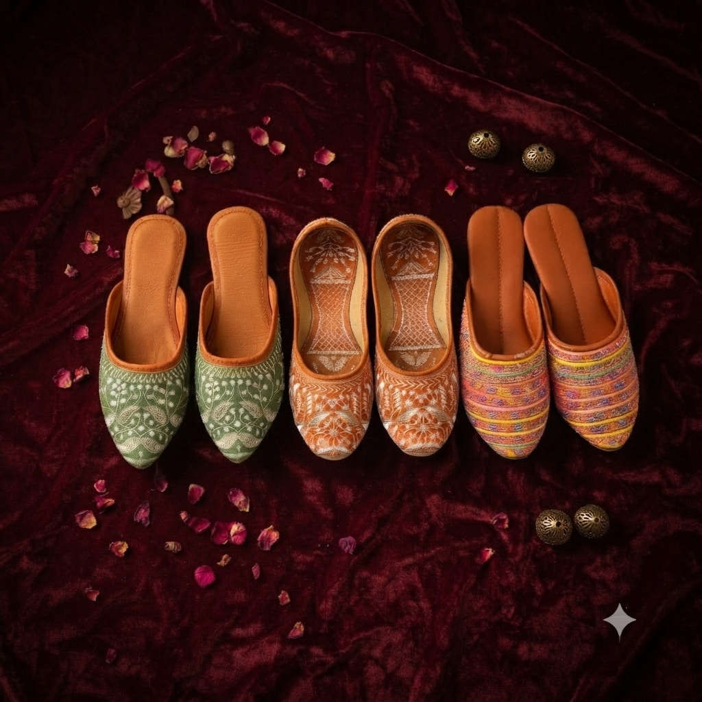 Stylish Women Ethnic Jutti Combo – Set of 3 Pairs Traditional Party Wear Jutti