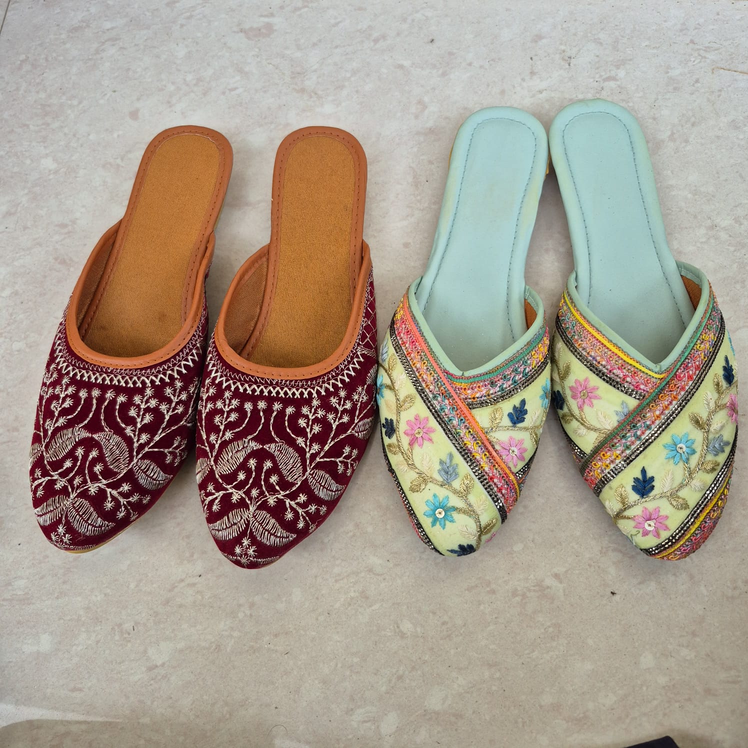 Premium Handcrafted Ethnic Mule Collection — Artisanal Embroidery & Textured Jutti Flats